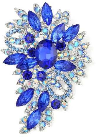 EVER FAITH Damen Marquise Österreichische Kristall Hochzeit Blume Blatt Bouquet Brosche