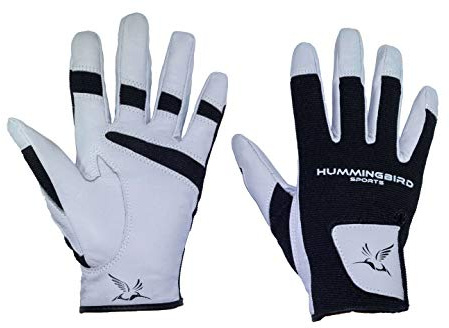 Kolibri sport flickor läder lacrosse och fälthockeyhandskar (grå, medium)