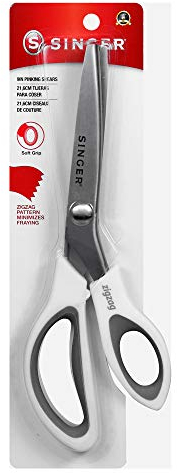 SINGER 9 Pinking Shears - Zig Zag Scissors for Fabric White