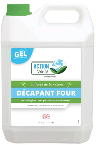 ACTION VERTE - Décapant four - Dissout les graisses cuites et carbonisées - Formule naturelle - Contact alimentaire - Format gel - 5L - Fabrication française - Réservé aux professionnels
