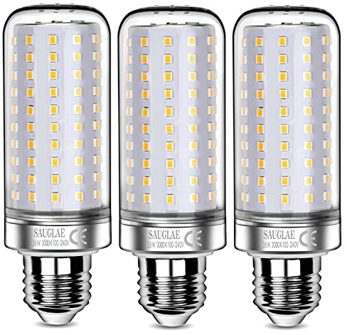 SAUGLAE Lampadine LED da 26W, 200W Lampadine a Incandescenza Equivalenti, Bianco Caldo 3000K, 3000Lm, E27 Lampadine a Vite Edison, 3 Pezzi