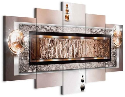 B&D XXL - Leinwandbild Abstrakt 150x75 Grosse, 150x75 cm, 5-teilig, modern | Hochwertige Leinwand, sofort aufhängbar, ideal fürs Wohn- oder Schlafzimmer, wasserfest und lichtecht, langlebig, stilvoll
