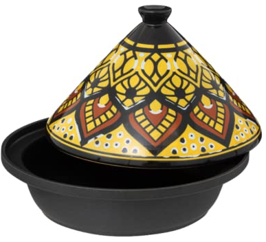 WEB2O Tajine Induzione e Vitro-Ceramica Tradizionale INOX Giallo 30,20 x 30,20 x 23 cm