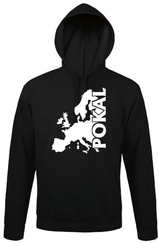 shirt84 Coppa europea con cappuccio da uomo, Nero , S