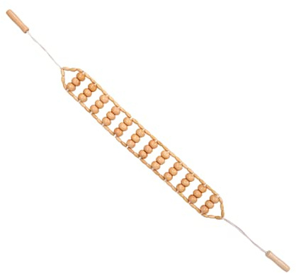 Asixxsix Holz-Therapie-Massage-Tool, Handheld-Holz-Rücken-Massage-Roller-Seil, Anti-Cellulite-Massagegerät mit 12 therapeutischen Rollen für Rücken, Nacken, Schultern, Beine, Taille