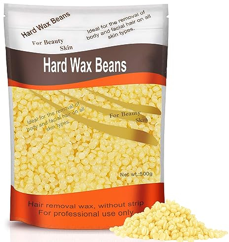 Wax Beads, Professional Hard Wax Beads 500g Hair Removal for All Body, Brazilian Bikini Face Legs Eyebrow Painless As a Gifts for Women & Men (Honey)