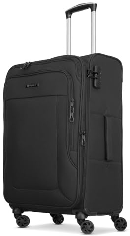 Franky Melbourne 3.0 Valise Grande | Trolley à Coque Souple avec 4 roulettes pivotantes, Soufflet Extensible, Compartiment pour Chemises et Serrure à Combinaison | 42cm x 29cm x 69cm - 2.95kg