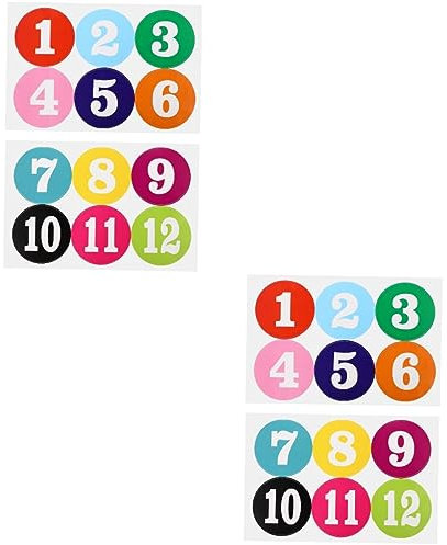 Ciieeo 4 Sheets Round Number Stickers Number Pasters for Home Kitchen Labels Decoration