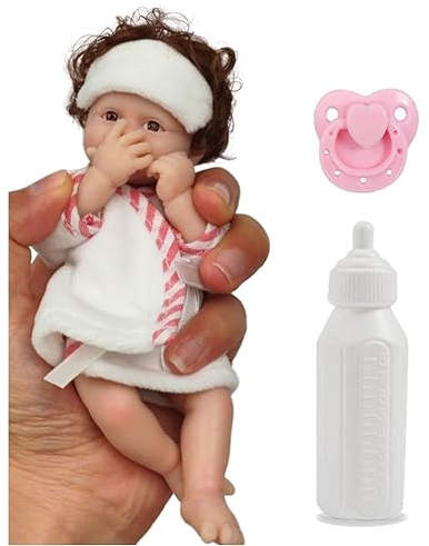 YIHANGG Realistisch Mini Reborn Baby Puppe Weich Ganzkörper Silikon Neugeborene Puppe Handflächengröße Kind Geburtstag Weihnachten Geschenke Sammlungen(6 inch/15 cm,J)