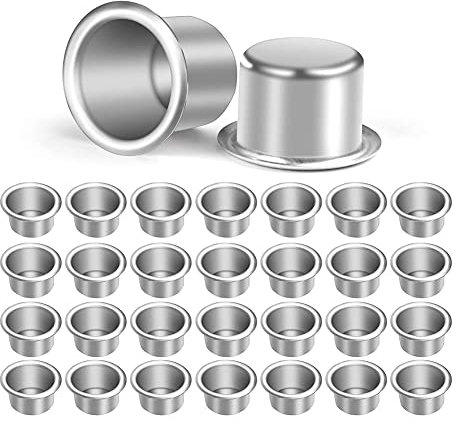 Beelooom 20 StüCk Kleine Metallkerzenhalter, Teelichter, Silberner Kerzeneinsatz, Tischkerzen, Kerzenhalter für Baumkerzen