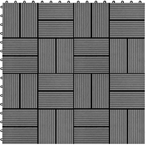 Hardware Baumaterialien Bodenbelag & Teppich - 11 Stück Terrassenfliesen WPC 30x30cm 1qm Grau