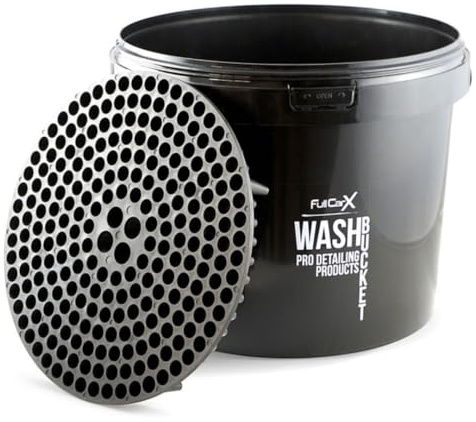 AutoFullCar Detailing Autowascheimer mit schwarzem Gitter, 12 l, optimale Schmutztrennung, ideal für die Autowäsche von Hand