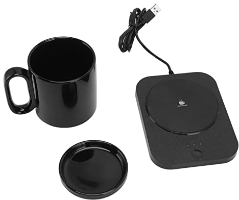 MOUMOUTEN Intelligenter Tassenwärmer Mit 3-Gang-Steuerung – USB-betriebener Heizuntersetzer Für Milchbecher Mehr – Isolierung Für Kaffee, Tee, Heiße Getränke(Schwarz)