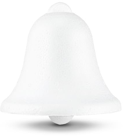 Netuno 5 pezzi campanelle in polistirolo bianco 8 cm addobbi natalizi campane bianche decorazioni natalizie fai-da-te forma in polistirolo per dipingere incollare o decorare