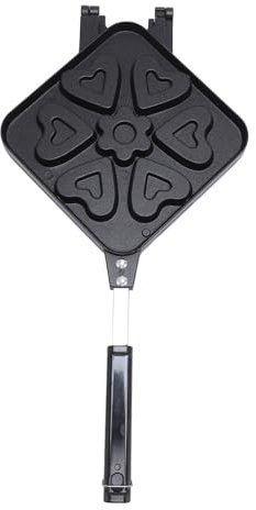 Gaufrier, Alliage D'Aluminium Moule à Gaufres Double Face Moule à Sandwich, Antiadhésif Moule à Bulles D'œufs En Forme Cœur Cuisine à Domicile, Moule à Gaufres, Chauffage Uniforme