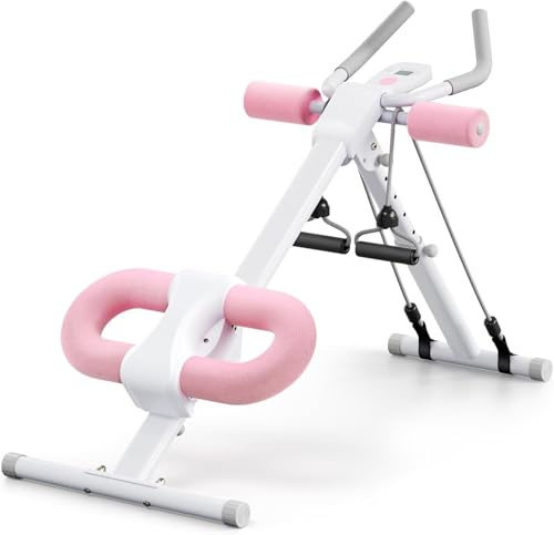 HoldOneLight Einstellbare Bauchmuskelmaschine, Ab Workout Ausrüstung, Ab Trainer Maschine für Bauchmuskeltraining zu Hause Gym, Knieschutz, Faltbarer Bauchtrainer für Bauchtraining