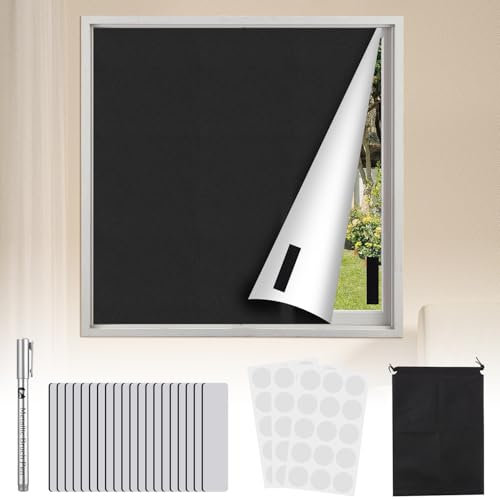 Zaxiva Cortina Opaca sin Taladrar, 300 x 145cm, 100% Opaca, Estores Opacos, Cortinas Ajustables a la Ventana, Alternativa a Estores Enrollables, Protección Solar Interior, Ideal para Viaje o Alquiler