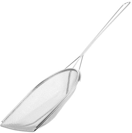Mobestech Edelstahl Frittierölfilterlöffel Mit Griff Kochen Abschäumer Ölsieb Für Frittieröl Fettfilterlöffel Quadratisches Design Für Effizientes Abschäumen