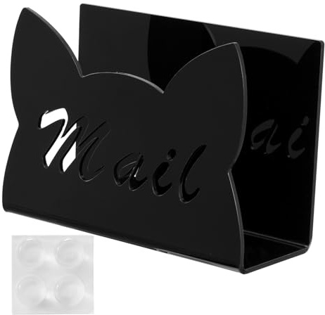 Organiseur de courrier pour Bureau, Porte-Lettres, Support de classement d'enveloppes, 15 x 6 x 10 cm, trieur de Documents Papier, Plateau d'affichage Multi-Sections, Bois Noir, Utilisation à la