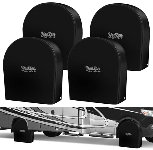 YedZen 4 STK Radabdeckung für Gesamtrad Durchmesser 26-29Zoll (66-73cm), 600D Oxford PU Wasserdicht Reifenabdeckung für 26-29 inch, Radschutzhülle für Fahrzeug, Autos, Van, SUV, MPV