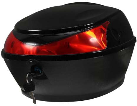 Mikinona Motorrad Hecktasche aus Robustem Pp mit Starker Druckfestigkeit und Einfachem Montageset für Roller und Helmaufbewahrung in Schwarz