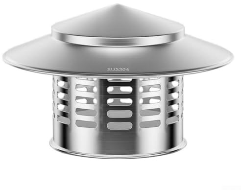 TONIXY Tapa de lluvia para techo de chimenea de acero inoxidable 304, cubierta de ventilación de techo, protección de tubo de escape, resistente al viento, tapa redonda (110)