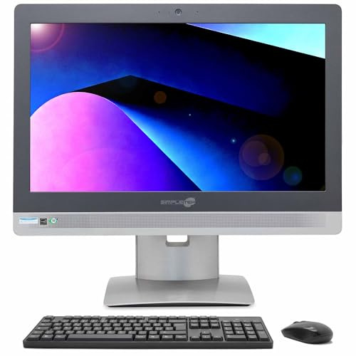 SIMPLETEK - All in One 21.5 Celeron 4GB 4TB Windows 11 Pro | DVD-RW | Wireless Mouse and Keyboard Kit | VESA Compatible (Refurbished)