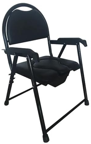 PLUS SANTE – Chaise percée Galant Pliable | Accoudoirs rembourrés, Seau Amovible 5 L, Structure Acier, Assise 43×42 cm, Hauteur 42 cm | 59×53×93 cm | 100 kg
