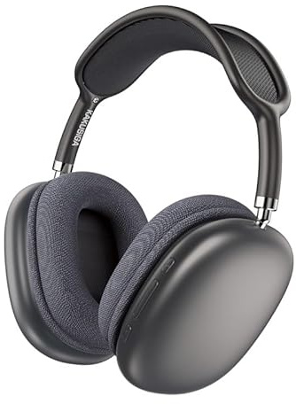 WEB world electronic business Cuffie Bluetooth 5.0 Wireless Over-Ear ad Archetto con Cavo Opzionale Jack 3.5mm e Microfono Integrato - Nero