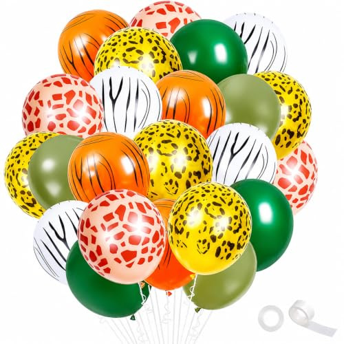 30 Stück Dschungel Luftballons,12 Zoll Ballons Jungle Safari | Safari Luftballons,Luftballon Tiere,Helium Balloons Dschungel Geburtstag Deko,Party Zubehör für Geburtstag
