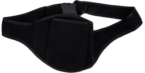 Beavorty Mikrofon Gürteltasche aus Tauchstoff Verstellbar Schwarz Mikrofontasche mit Handyfach für Fitnesstrainer Bühnenauftritte und Sport