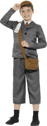 Smiffys Jungen Ww2 Evacuee Boy Costume WW2 Evacuee Jungen Kostüm mit Jacke, Hose (1er Pack)