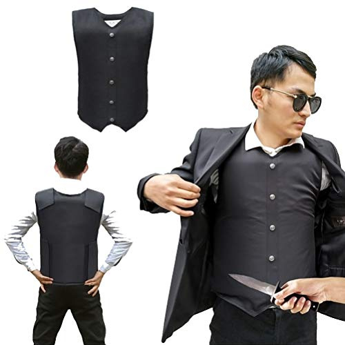 Armor Qtrees Gilet de sécurité invisible en polyéthylène 40 couches pour homme Noir