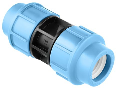 BFG MDPE Fitting für Wasserrohre, Muffe 32mm x 32mm, für MDPE Kunststoffrohre, 16 Bar, Max. Temp. 45°C, Klemmringverschraubungen