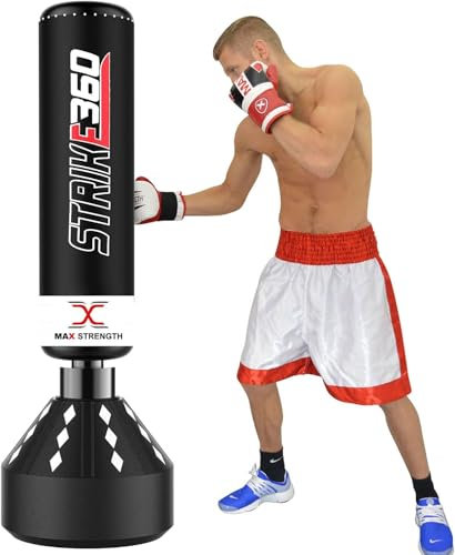 Max Strength piedestal fristående boxningssäck kampsport, MMA fitnessutrustning. Stansningsväskor för tung passform (svart, 1,5 m (5,5 fot)