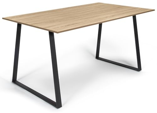 IDMarket - Table à Manger Rectangle Rosalie 8 Personnes Design Industriel 150 cm