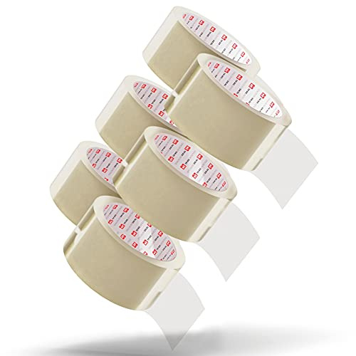 LILENO HOME Klebeband Transparent 50mm x 66m [6 Rollen] leise abrollend - Paketklebeband Transparent - Breites Packband als Packing Tape-Set - Durchsichtiges Paketband als Paket Klebeband