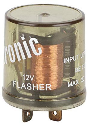 LED-Blinkrelais, Plastique Métal, Halogenlampen Signalanzeige elektronisches 2-poliges Motorrad-Blinkerrelais 12V einstellbares Blinkrelais 20 A Frequenz 60–120 Hz