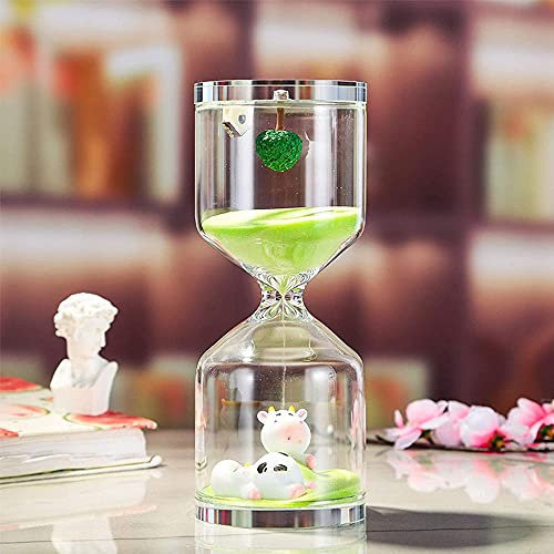 15 Minutes Sand Hourglass, Hourglass Sand Timer, Beautiful Desktop Hourglass Exquisite Sand Glass for Ornament Decoration Living Room Office Bedroom Party Festival Green,15 minutes