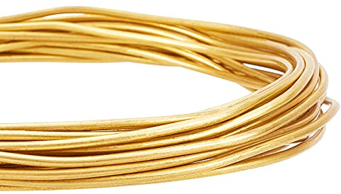 BENECREAT 5m 2mm Runder Reiner Kupferdraht Goldmessingdraht Für Perlenarbeiten Und Schmuckherstellung