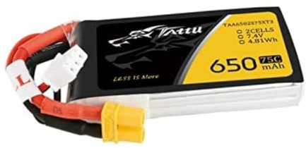 Tattu 2S 650mAh 7.4V 75C 2S1P Lipo Pack Akku mit XT30 Stecker für UAV Drohne FPV Rennen RC Quadrocopter
