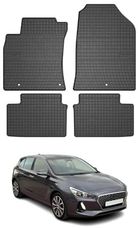OMAC Fußmatten für Hyundai i30 2017-2026 Gummi 4tlg Schwarz | Automatten, Gummimatten, Allwetter, Antirutsch, fahrzeugspezifisches Produkt, wasserdicht