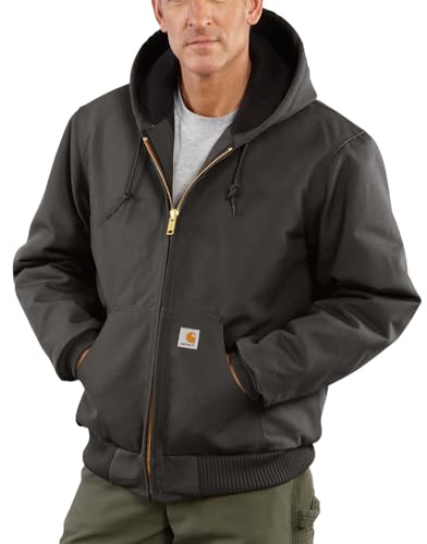 Carhartt Men's Iconic J140 Firm Duck Active Jac, Gravel, Small