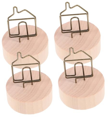 DIYEAH 4pièces Porte-mémo Bois Créatif Support Photo Amusant Pour Bureau Décoration Événements Pour Fêtes Bureaux