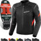SHIMA RUSH Motorrad Jacke Herren mit Protektoren Textil | AIRFORCE Rückenprotektor | Wasserdicht Motorradjacke Sommer Motorradkombi Motorradhose Mesh Touren (Rot, Männer, Schutzjacken, Größe M)