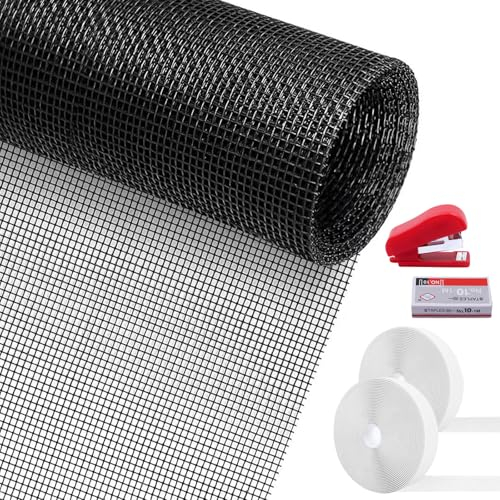 TAIHOBO Fliegengitter Fenster 250x120cm, Insektenschutz Fenster Schneidbar, Fliegennetz Fenster mit Klebeband Selbstklebend, Fliegengitter Dachfenster Ohne Bohren, zum Schutz vor Insektenbefall