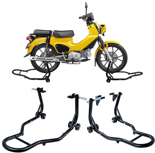 NAIZY Motorständer Satz Motorradständer Einstellbar Motorrad Hebebühne Eisen Motorradheber inkl. Vorne/Hinten Motorrad Montagestände, Wartung & Lagerung von Motorrädern Max 1000 lbs