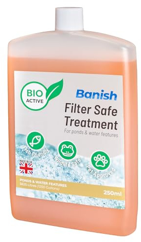 Pisces Banish BioActive 250ml Filter Safe Pond Water Treatment Natural Bacteria Aid
