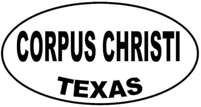 JIFENLI Autoaufkleber 15CM * 8CM CORPUS CHRISTI TEXAS Oval Vinyl Aufkleber Persönlichkeit Auto Aufkleber Schwarz Silber