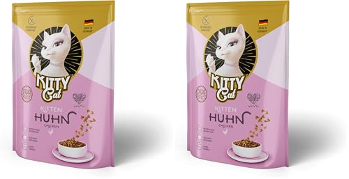 KITTY Cat Huhn Kitten, 800 g, Trockenfutter mit hohem Fleischanteil für Junior Katzen, getreidefreies Katzenfutter mit Taurin und Lachsöl, Made in Germany (Packung mit 2)